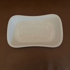 Give UsThis Day Our Daily Bread White Ceramic Bread Tray